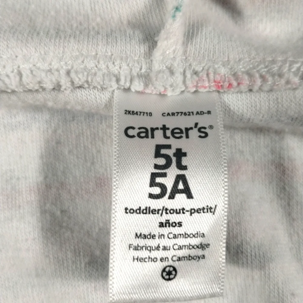 Carter's Girls Hooded Cover-Up Zip Up Striped Colorful Size 5T - Picture 15 of 16